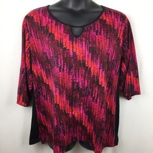 Petite Plus Metal Accent Key Hole Knit Top B10